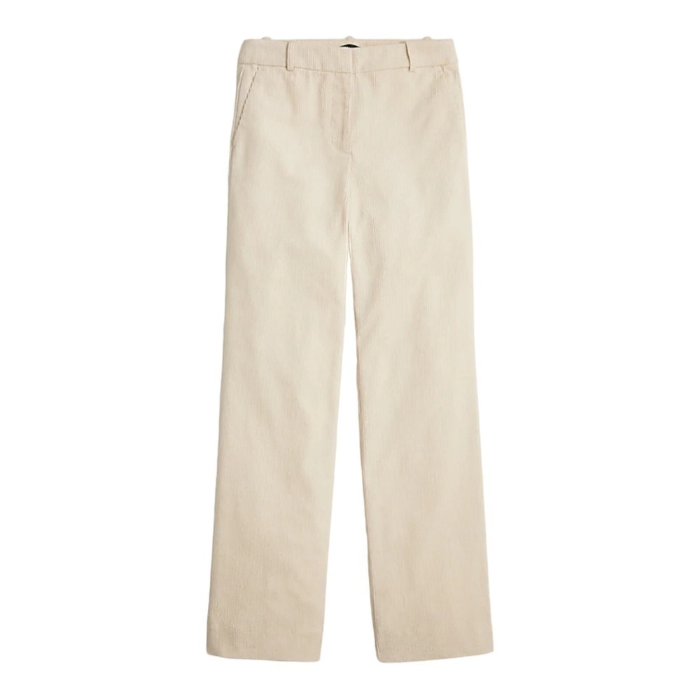 High-Rise Wide-Leg Corduroy Pants in Cream